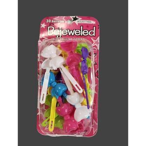 NEW Vintage Girls Hair Barrettes Bejeweled Designer Collection Plastic 90s 80s